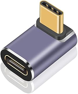 Maxhood USB C 90 Degree Adapter, USB 4 Cable Adapter, USB C Adapter with 8K Video Display, Type C Extender 40Gbps 100W PD Compatible with Thunderbolt 4/3, USB4, HUB, Mobile Phone,Tablet 1Pack