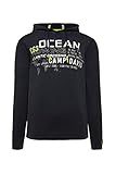 locker geschnitten Camp David Herren Kapuzenpullover mit Artworks und Strickmuster