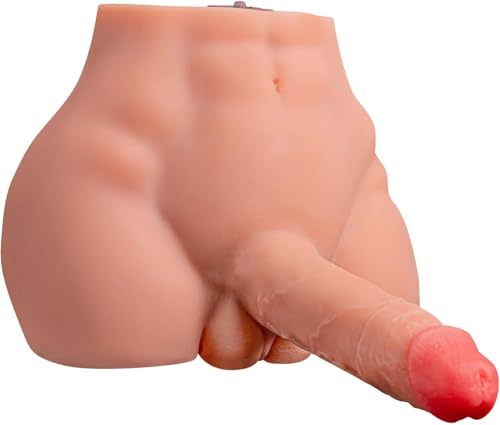 EINSEO Male Torso Sex Doll with Thrusting & Vibrating 7.3 Inch Dildo, Adult Sex Toys Unisex Masturbator, Flat Back Torso Design for Men, Gay Toys, Women & Couples Sexual Wellness