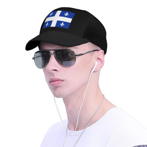 Flag of Quebec Unisex Classic Adjustable Curved Brim Baseball Cap, Trucker Hat4