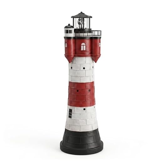 Westerholt Solar Leuchtturm Roter Sand mit rotierendem Led-Reflektor 50 cm