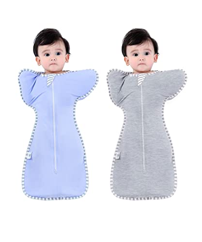 Image of Bycc Bynn 2 Pack Sleeping Blanket Sack with High Sleeve,Transitions to Arms-Free Wearable Sleeping Bag for Baby pacify