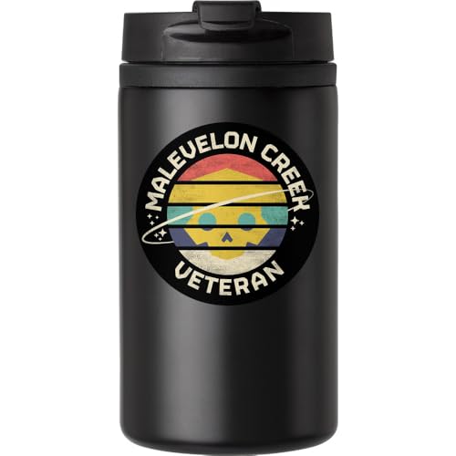 Malevelon Creek - Taza térmica de viaje para bebidas calientes y frías, taza térmica de doble pared con tapa a prueba de fugas, color negro