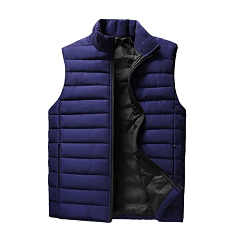 Chaleco impermeable de invierno para hombre azul oscuro en talla L
