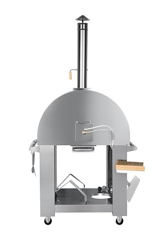KoolMore 32 in. Outdoor Propane Gas and Wood fired Pizza Oven in Stainless-Steel - Image 11