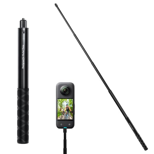 TELESIN Bastone Selfie In Fibra Di Carbonio Invisibile – 1,16 M Estensibile – Per Insta360 One X2/X3 E Action Cam – Vite 1/4