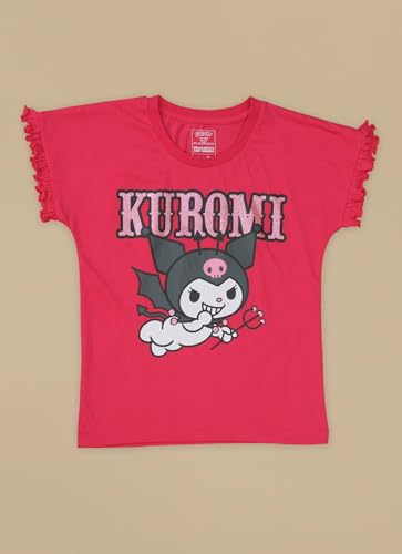 Image of Kidsville Official Hello Kitty Graphic Printed Relaxed Fit Cotton Tshirt for Girls