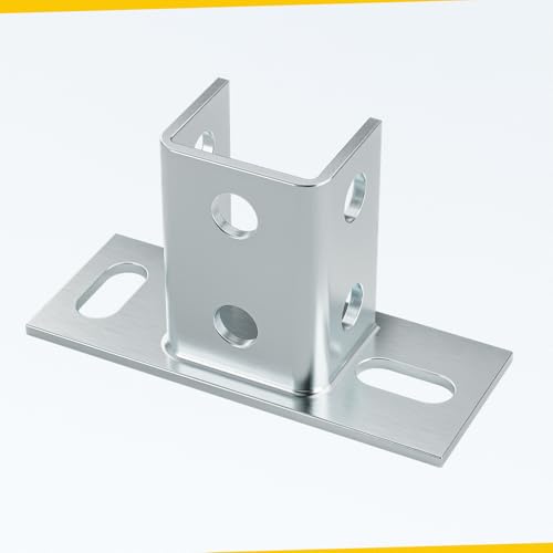 4 Pack U Post Base for 1-5/8" Single Strut Channel, U Floor Ground Mount by Moresis - Image 5