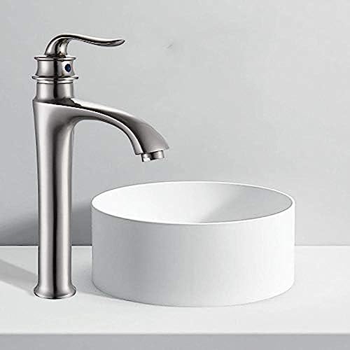 Robinet vasque nickel brossé mitigeur haut de gamme pour salle de bain contemporaine
