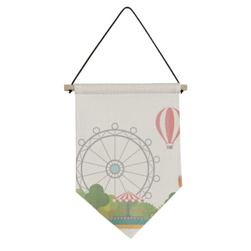 Toile à suspendre grande roue pour déco de chambre d'enfant sur le thème fête foraine