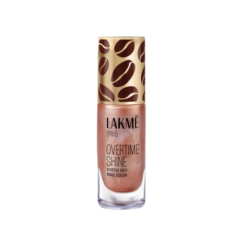 Image of Lakme 9 to 5 Overtime Shine Nail Polish - Coffee Edit-12 Toffee Crunch 6ml