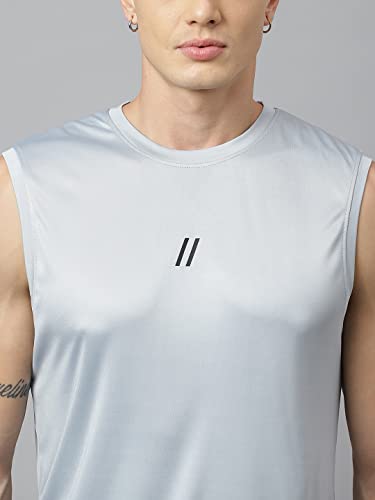 Image of ATICX Men's Polyester Sports Sleeveless T Shirt - Gym Vest, Workout Sando, Training Tank Top, Cut Sleeves Quick Dry Tee for Running, Swimming, Badminton, Fitness & Sports