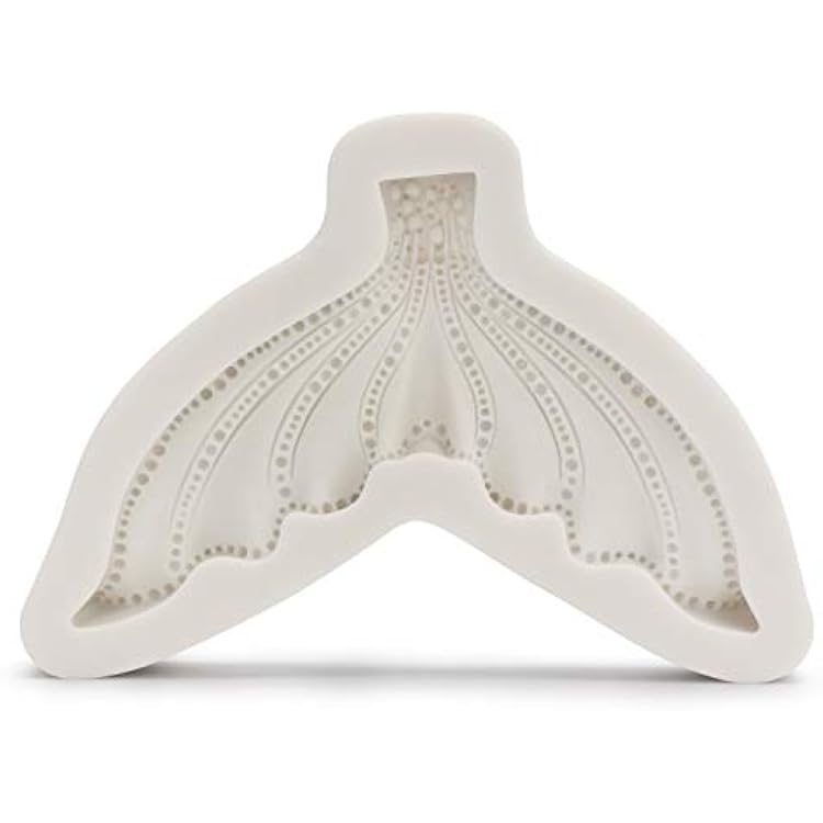 Beasea Large Mermaid Tail Mold, 1 Pack Silicone Fondant Mermaid Tail Candy Mold for Chocolate Sugar Cake Decoration Grey Color