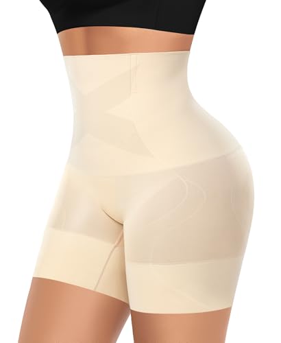YARRCO Seamless Shapewear Shorts for Women Tummy Control Knickers High Waist Tummy Tuck Slimming Pant Shaping Boy Shorts Underwear (Beige,XXL)