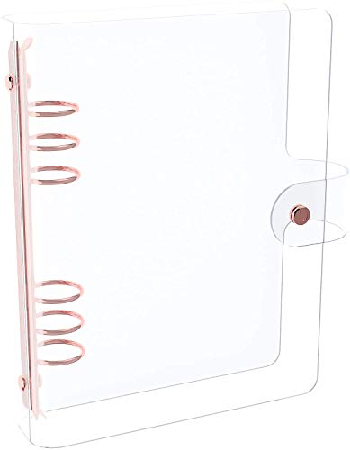 Discagenda Clarity Transparent See Through Clear PVC Planner Personal Organizer Binder Cover (Ringbound, A5 Size - Rose Gold)