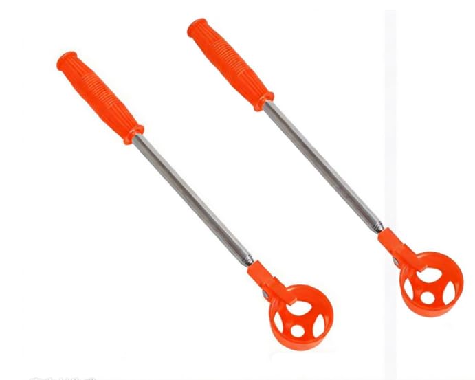 Lot de 2 balles de golf télescopiques à 8 sections en acier inoxydable - 38 à 198 cm - Outil de ramassage de balles de golf pour dangers d'eau et terrains de golf