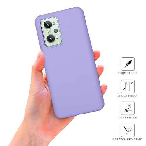 Image of SPRIG Compatible with Realme GT Neo 3T Premium SilkTone (Liquid Silicone) Back Cover Drop Tested Shock Proof Mobile Case for Men, Women, Boys and Girls with Camera Protection (Light Purple)