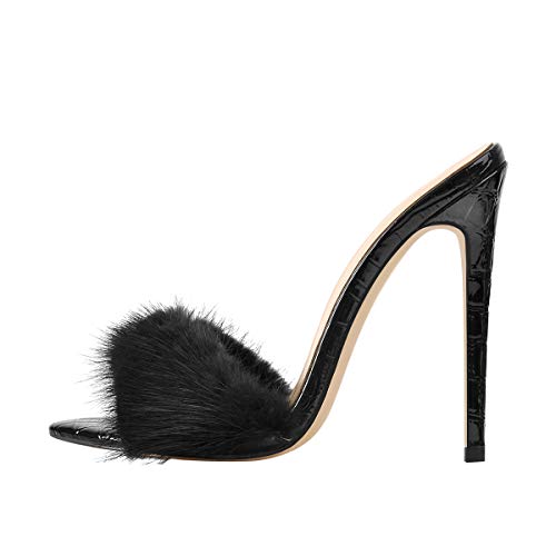 Genuine Fur Mules High Heels
