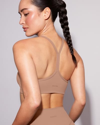 Image of PAVOI ACTIVE Yoga Racerback Bras for Women - Buttery Soft Low Support Scoop Neck Y-Back Thin Strap Sports Bra - FlexFlow