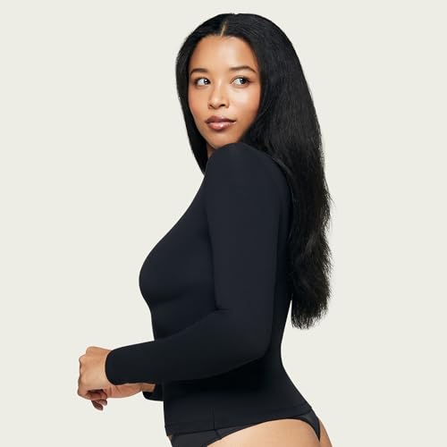 Women’s Long Sleeve Crew Neck Shirt – Double Lined Compression Top – Stretchy Layering Tee – Shapewear T Shirt3