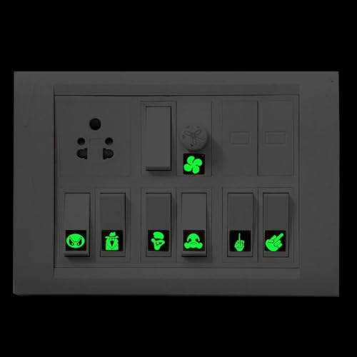 Image of 132PCS Rocker Switch Label Decal for Car Centre Console Switch Circuit Panel Label Luminous Stickers Night Safety Decals Graphic Text Stickers for Boat Truck Camper Dashboard Trailer Headlight Control