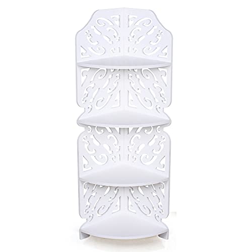 Étagère d'angle à 4 niveaux, étagère de cuisine, étagère de salle de bain, étagère d'échelle d'angle, étagère debout de salon, étagère blanche Cover