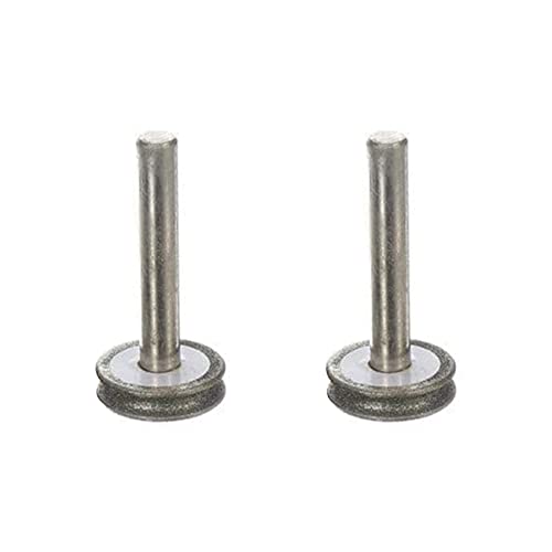 Lckiioy 2X Muela Abrasiva de Diamante Muela Abrasiva para Avión de Vidrio Chaflán de Borde Recto Vástago de 6 mm (2 mm)