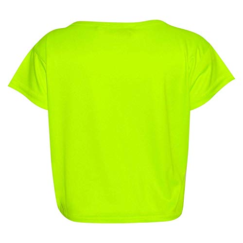 Image of Loxdonz Girls Basic Dance Crop Top Kids Plain Short Sleeve Crop T-Shirt Tees Top