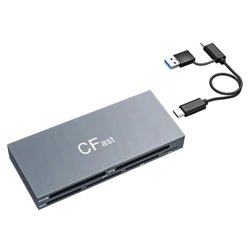 Lecteur carte CFast 2.0 USB C 6 en 1 pour transfert MS SD TF XD simultané