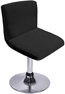 BTSKY Black Bar Stools Slipcovers with Backrest Cover Stretch Chair Cover for Short Swivel Dinning Chair Back Chair Bar Stool Chair