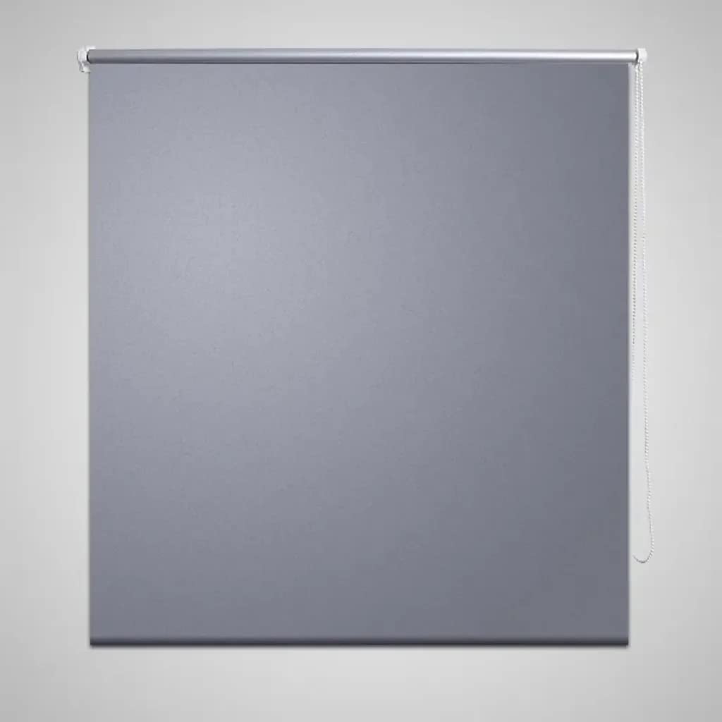 vidaXL Roller Blind Blackout 44.4x100cm Grey Home Window Curtain Drape Shade