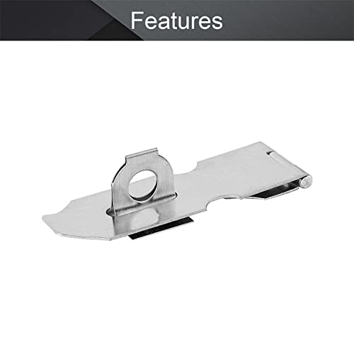 Image of MroMax Hasp Staple Padlock Latch, 128mm Length,Stainless Steel Furniture Cupboard Door Stainless Steel Silver Tone 1Pcs