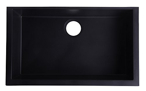 Alfi Brand Ab3020Um-Bla Undercount Single Bowl Granite Composite Kitchen Sink, 30", Black #TOP5