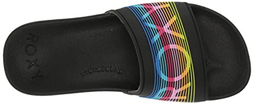 Roxy Girls Rg Slippy Slide Sandal, Black Multi, 5 Big Kid #TOP4