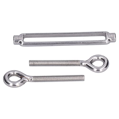 5Pcs 304 Stainless Steel Eye & Eye Turnbuckles Heavy Duty Wire Rope Tensioner for Binding Tightening and Adjusting Cable Tension (M6) miniatura 5