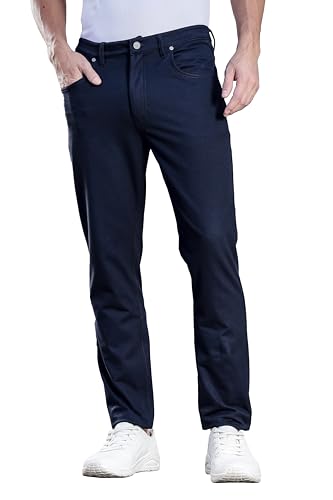Image of ONE SKY Premium Men's Flexi Waist Casual Pants Cotton Blend Stretchable Chinos | Slim Fit Stylish Office Fashion Trousers for Office, Party | Men Formal Pant