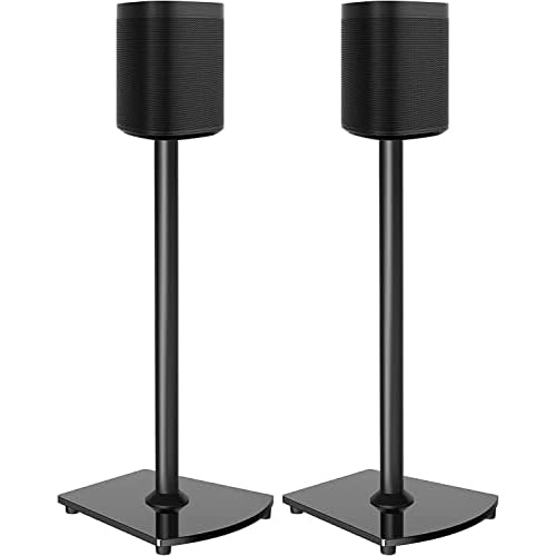 Speaker Stands Designed for Sonos Speakers Pair, Floor Speakers Stands for Sonos One, One SL, Play:1 Play:3 Play:5 Heavy Duty Floor Speaker Mount with Cable Management Black