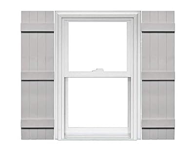 Mid America Board and Batten 14" 4 Board Joined Vinyl Standard Shutter (1 Pair) - 14 x 59 030 Paintable