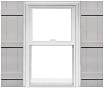 Mid America Board and Batten 14" 4 Board Joined Vinyl Standard Shutter (1 Pair) - 14 x 59 030 Paintable