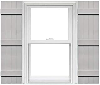 Mid America Board and Batten 14" 4 Board Joined Vinyl Standard Shutter (1 Pair) - 14 x 59 030 Paintable