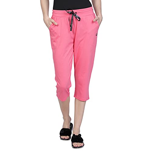 Image of Club A9 Womens Regular Fit Solid Cotton Capri Pants for Daily Casual Wear