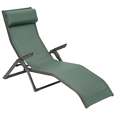 Hespéride - Transat Pliable Decima - Vert Olive et Graphite - Aluminium Anti Corrosion, 2...