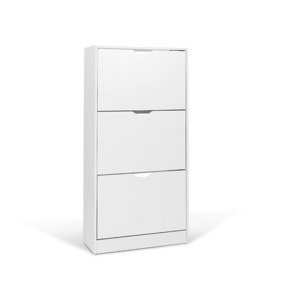 Milton & Oldbrook Armoire à Chaussures Prato - Meuble de Rangement Moderne pour 18 Paires, Design Compact en Bois Noir