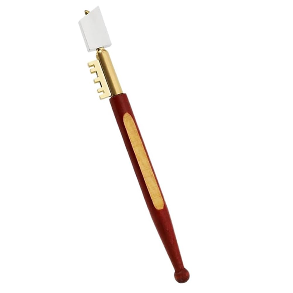 Coupe Verre Pointe Diamant Professionnel Résistant - Snapper En Laiton - Manche En Bois Dur