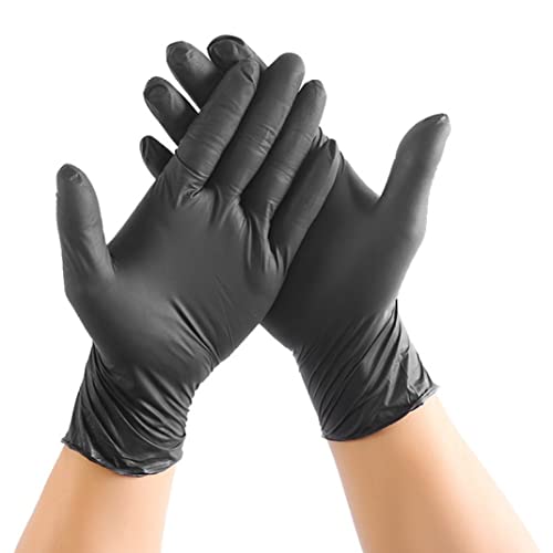 HWXZUUO Guantes de nitrilo Guantes múltiples desechables Protección mecánica y química 100 PCS Black XL desechable