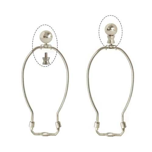Image of GY & CK Convertible Metal Ball Lamp Finials Lamp Decoration Topper Finial and Finial base set, nickel, 2 pack