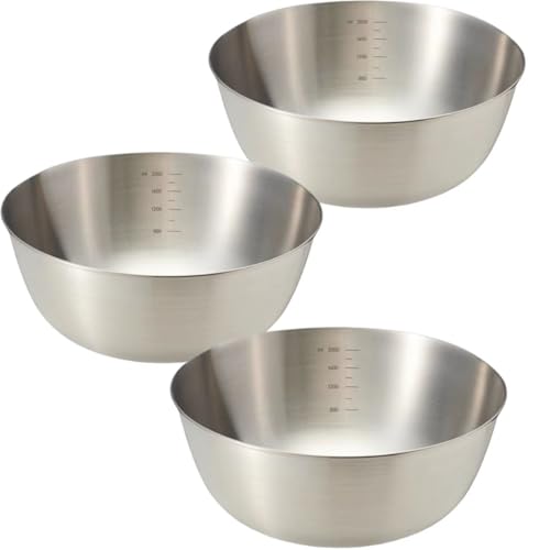 Image of MANHONGYU Stainless Steel Mixing Bowls Set for Kitchen, Dishwasher Safe Nesting Bowls for Cooking, Baking, Meal Prepping, 3Pcs 2.5Qt,Stackable