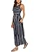 BDTECAOR Damen Sommerkleider Ärmellos Lässige Lange Maxikleider Strand Sonnenkleider Blume Dunkelblaue M
