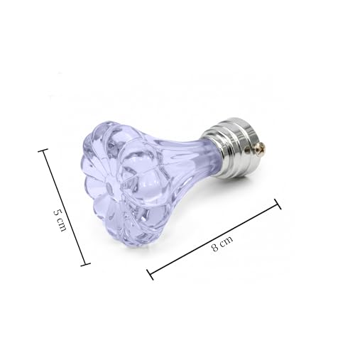 Image of Atlantic Curtain Rod Finials Set of 2 - Flower Style Decorative Textured Resin Finials for Standard Drapery Rods, Amethyst Purple