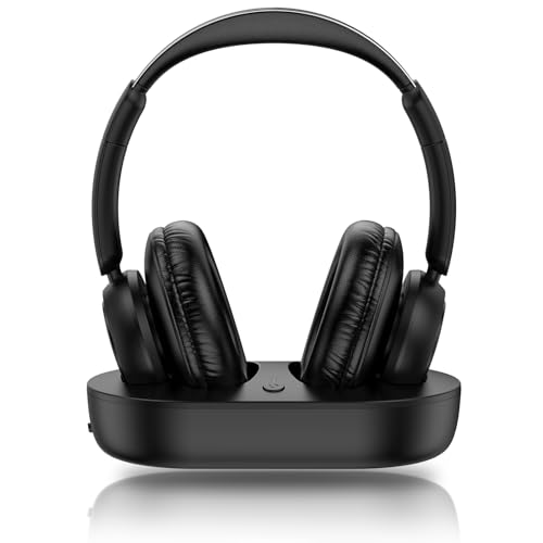 ROSIDA Auriculares inalámbricos para ver la televisión, auriculares inalámbricos para personas mayores con base de carga transmisor, auriculares Bluetooth para TV, sin retraso de audio, regalo para